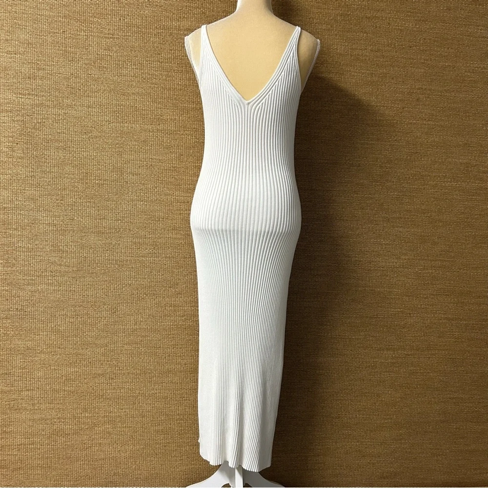 Abercrombie & Fitch Maxi Sweater Dress Womens LT Cream Ribbed